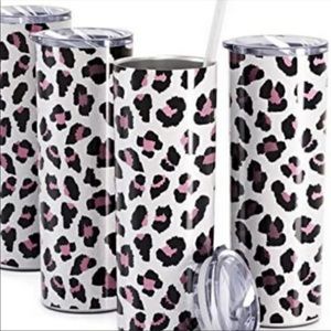 NWT LEOPARD SKINNY TUMBLER   STAINLESS STEEL